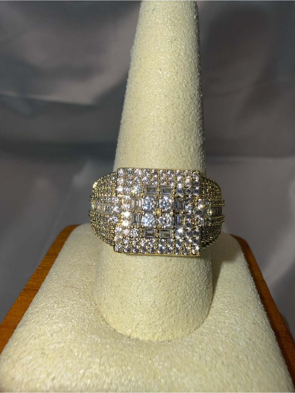 18 Karat Gold Dipped Triple AAA CZ Statement Ring – Size 11